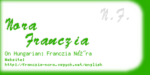 nora franczia business card